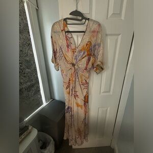 Very light, gauze, beige, tropical, summer dress